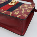 GUCCI Silvi Hand Bag Leather 2way Red Gold 470270 Auth ka5187A-18