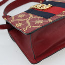 GUCCI Silvi Hand Bag Leather 2way Red Gold 470270 Auth ka5187A-19