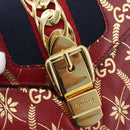 GUCCI Silvi Hand Bag Leather 2way Red Gold 470270 Auth ka5187A-20