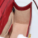 GUCCI Silvi Hand Bag Leather 2way Red Gold 470270 Auth ka5187A-22