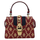 GUCCI Silvi Hand Bag Leather 2way Red Gold 470270 Auth ka5187A-13