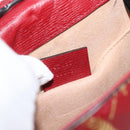 GUCCI Silvi Hand Bag Leather 2way Red Gold 470270 Auth ka5187A-11