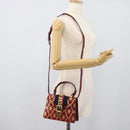 GUCCI Silvi Hand Bag Leather 2way Red Gold 470270 Auth ka5187A-26