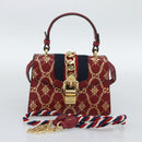 GUCCI Silvi Hand Bag Leather 2way Red Gold 470270 Auth ka5187A-12