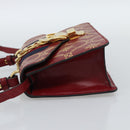 GUCCI Silvi Hand Bag Leather 2way Red Gold 470270 Auth ka5187A-3