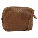 BOTTEGA VENETA INTRECCIATO Shoulder Bag Leather Outlet Brown Gold Auth ka5188A-1