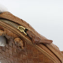BOTTEGA VENETA INTRECCIATO Shoulder Bag Leather Outlet Brown Gold Auth ka5188A-10