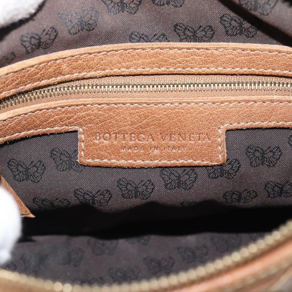 BOTTEGA VENETA INTRECCIATO Shoulder Bag Leather Outlet Brown Gold Auth ka5188A