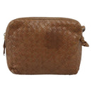 BOTTEGA VENETA INTRECCIATO Shoulder Bag Leather Outlet Brown Gold Auth ka5188A-13