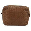BOTTEGA VENETA INTRECCIATO Shoulder Bag Leather Outlet Brown Gold Auth ka5188A-2