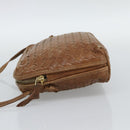 BOTTEGA VENETA INTRECCIATO Shoulder Bag Leather Outlet Brown Gold Auth ka5188A-3