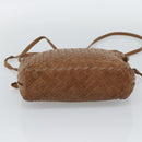 BOTTEGA VENETA INTRECCIATO Shoulder Bag Leather Outlet Brown Gold Auth ka5188A-5