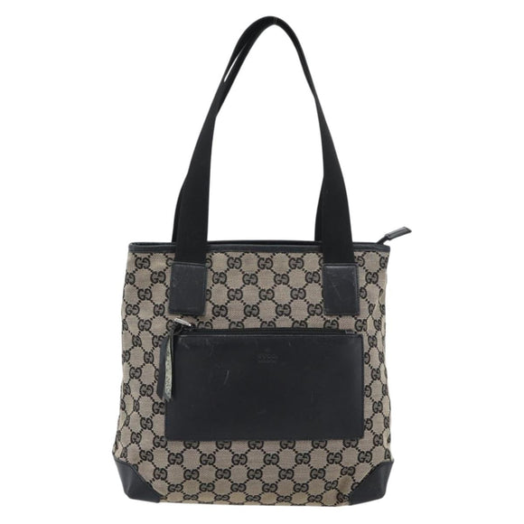 GUCCI GG Canvas Tote Bag Black 019 0402 Auth ka5189