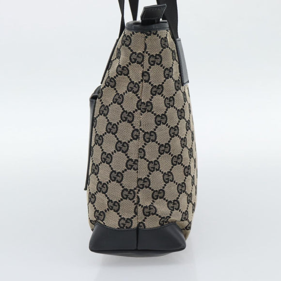GUCCI GG Canvas Tote Bag Black 019 0402 Auth ka5189