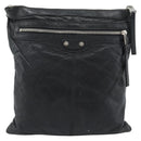 BALENCIAGA Neo Sketch Shoulder Bag Leather Black Silver 390924 Auth ka5190-13
