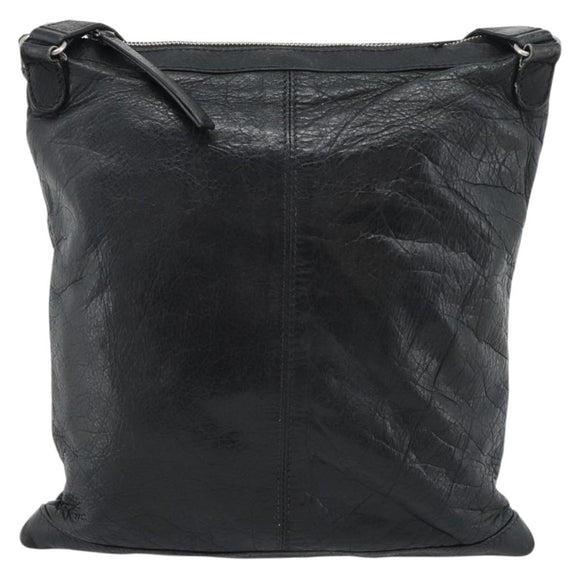 BALENCIAGA Neo Sketch Shoulder Bag Leather Black Silver 390924 Auth ka5190