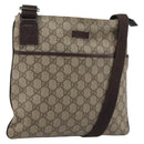 GUCCI GG Supreme Shoulder Bag PVC Leather Beige Silver 141626 Auth ka5191-1