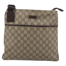 GUCCI GG Supreme Shoulder Bag PVC Leather Beige Silver 141626 Auth ka5191-2