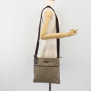 GUCCI GG Supreme Shoulder Bag PVC Leather Beige Silver 141626 Auth ka5191-24