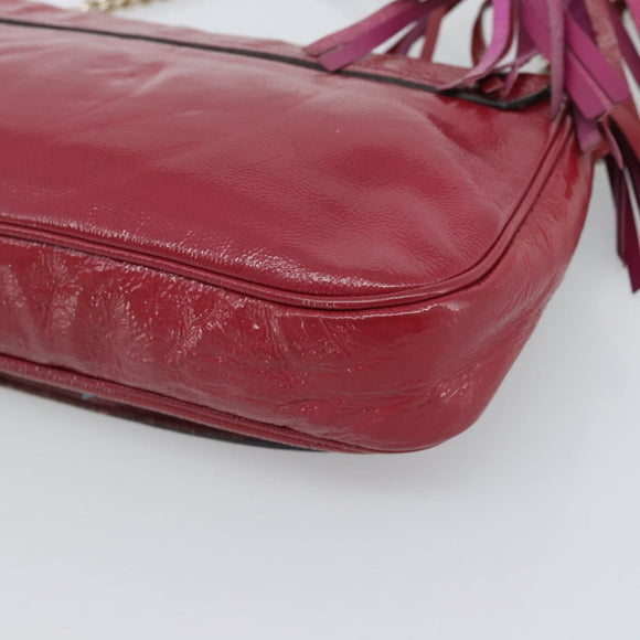 GUCCI Chain Soho Shoulder Bag Patent Pink Gold 336752 Auth ka5192