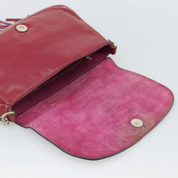GUCCI Chain Soho Shoulder Bag Patent Pink Gold 336752 Auth ka5192