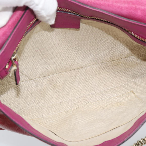 GUCCI Chain Soho Shoulder Bag Patent Pink Gold 336752 Auth ka5192