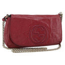 GUCCI Chain Soho Shoulder Bag Patent Pink Gold 336752 Auth ka5192-1