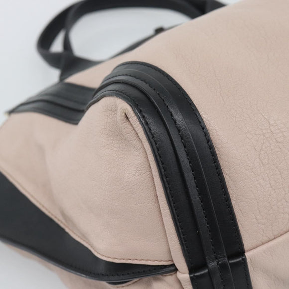 Chloe Alison Hand Bag Leather Pink Black Auth ka5193