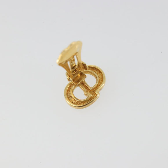 Christian Dior Earring Metal Gold Tone Auth ka5195V