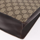 GUCCI GG Supreme Business Bag PVC Leather Beige Silver 34044 Auth ka5200-17