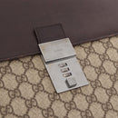 GUCCI GG Supreme Business Bag PVC Leather Beige Silver 34044 Auth ka5200-18