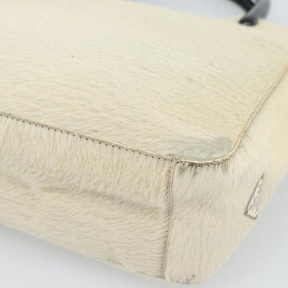 PRADA Hand Bag Harako Leather Beige Auth ka5203