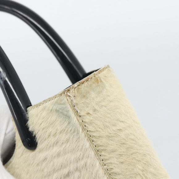 PRADA Hand Bag Harako Leather Beige Auth ka5203