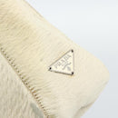 PRADA Hand Bag Harako Leather Beige Auth ka5203-15