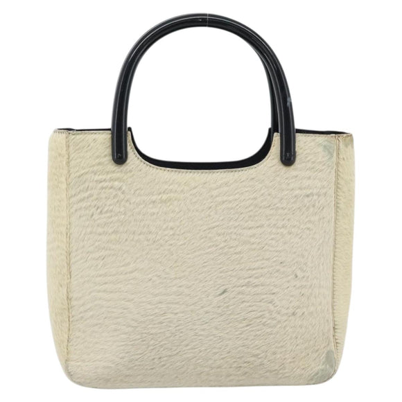 PRADA Hand Bag Harako Leather Beige Auth ka5203