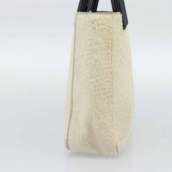 PRADA Hand Bag Harako Leather Beige Auth ka5203