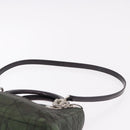 Christian Dior Canage Hand Bag Canvas 2way Green Silver Auth ka5205-15