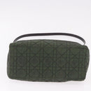 Christian Dior Canage Hand Bag Canvas 2way Green Silver Auth ka5205-5