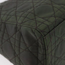 Christian Dior Canage Hand Bag Canvas 2way Green Silver Auth ka5205-16