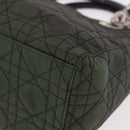 Christian Dior Canage Hand Bag Canvas 2way Green Silver Auth ka5205-17