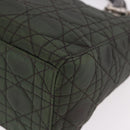 Christian Dior Canage Hand Bag Canvas 2way Green Silver Auth ka5205-19