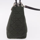 Christian Dior Canage Hand Bag Canvas 2way Green Silver Auth ka5205-4