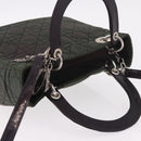 Christian Dior Canage Hand Bag Canvas 2way Green Silver Auth ka5205-6