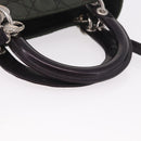 Christian Dior Canage Hand Bag Canvas 2way Green Silver Auth ka5205-7