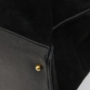 GUCCI Bamboo Hand Bag Suede 2way Black Gold 002 2855 Auth ka5206-12