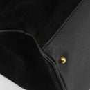 GUCCI Bamboo Hand Bag Suede 2way Black Gold 002 2855 Auth ka5206-13