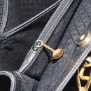 GUCCI Bamboo Hand Bag Suede 2way Black Gold 002 2855 Auth ka5206-23
