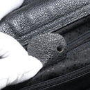 GUCCI Bamboo Hand Bag Suede 2way Black Gold 002 2855 Auth ka5206-27
