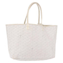GOYARD Herringbone Saint Louis PM Tote Bag PVC White Auth ka5207-1