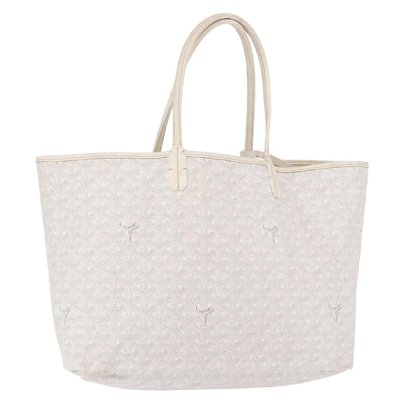 GOYARD Herringbone Saint Louis PM Tote Bag PVC White Auth ka5207